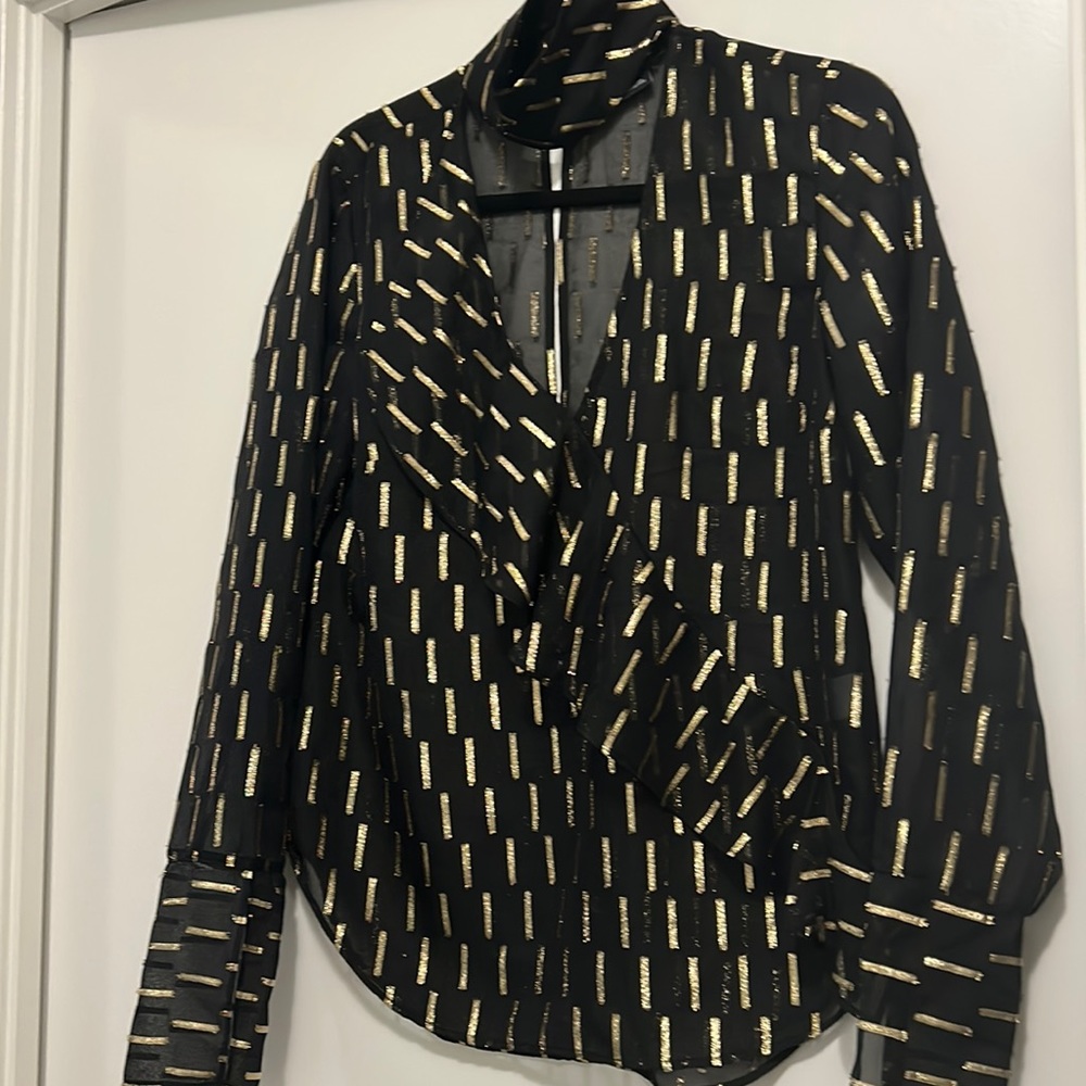 Trouve black & gold blouse in size small